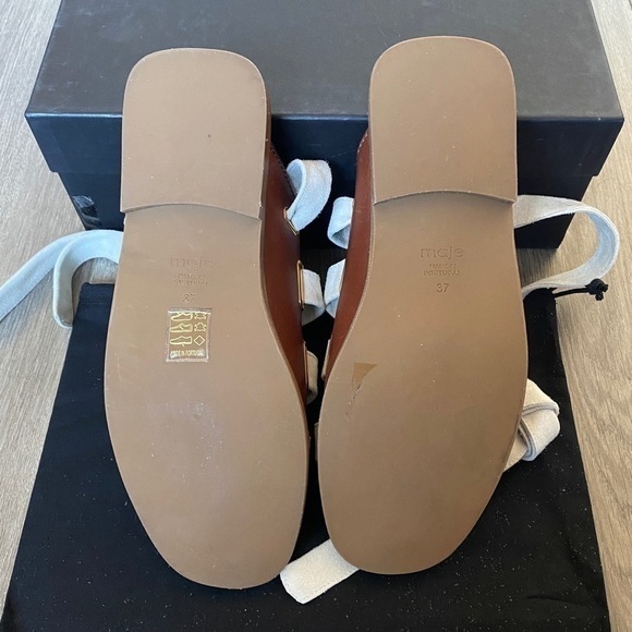 Maje Marron Velvet Lace Up Sandals In Brown Size EU 37 - Picture 12 of 14